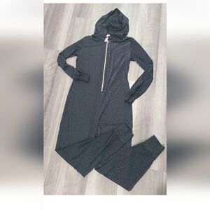 Savage Fenty Black Speckled Jumpsuit with Gold Zipper M